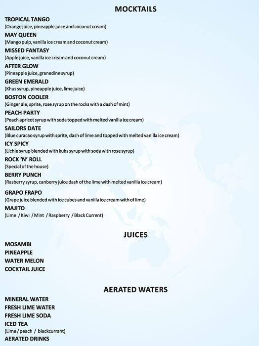 Flags World Cuisine menu