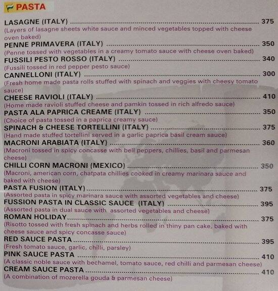 Flags World Cuisine menu