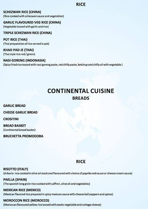 Flags World Cuisine menu