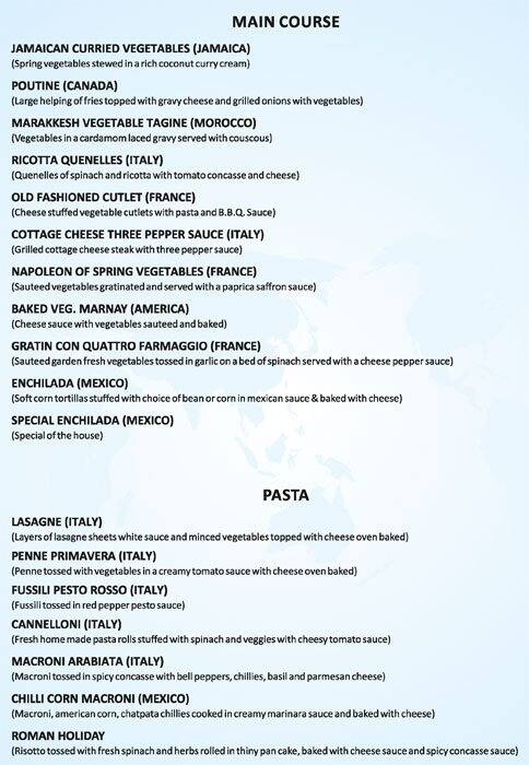 Flags World Cuisine menu