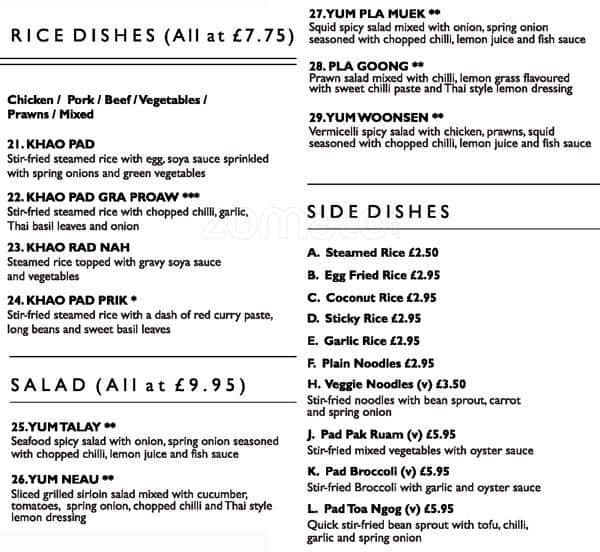 Menu at Old Pack Horse pub & bar, London