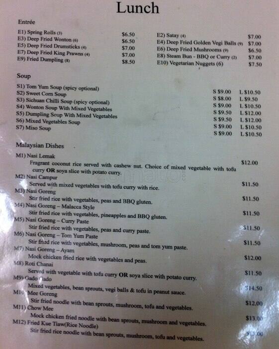 Aunty Mena Vegetarian Menu, Menu for Aunty Mena Vegetarian, Te Aro