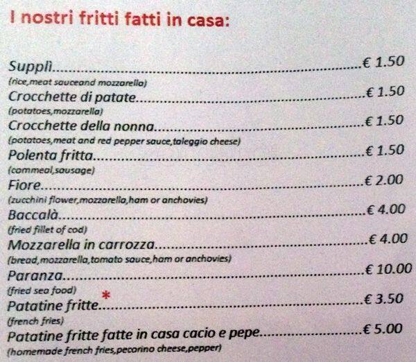 Menu di Pizza e Bira 