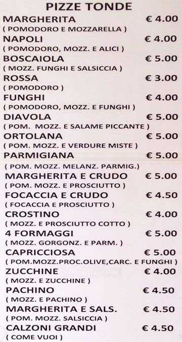 Menu di Mordi E Fuggi 