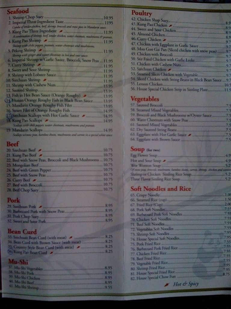 Menu at Grand Panda restaurant, Santa Clarita, Lyons Ave