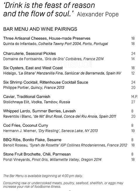 Carta de The Rittenhouse Hotel