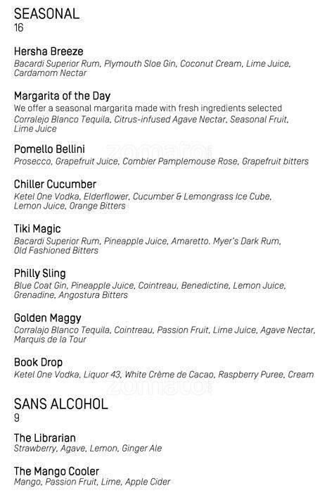 Carta de The Rittenhouse Hotel