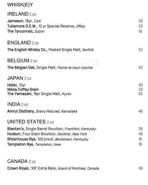 Carta de The Rittenhouse Hotel