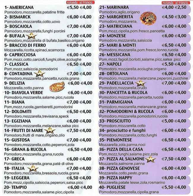 Menu di Il Tempio della Pizza 