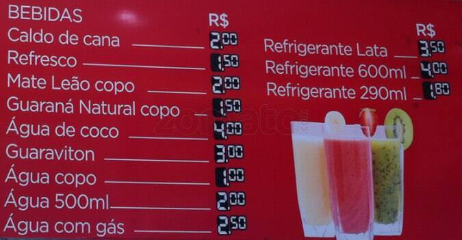 Lanchonete Friolândia cardápio