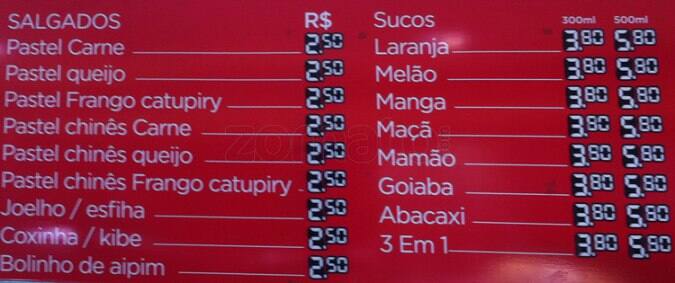 Lanchonete Friolândia cardápio