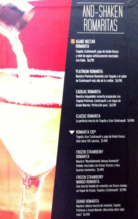 Tony Roma's menu