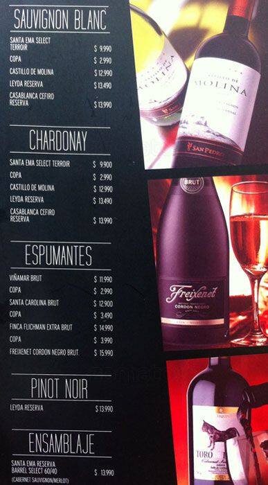 Tony Roma's menu