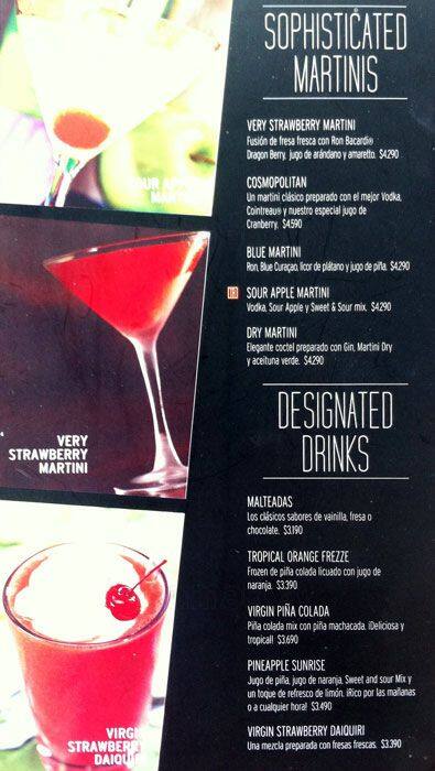 Tony Roma's menu