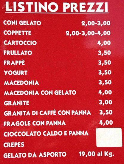 Menu di Gelatando 
