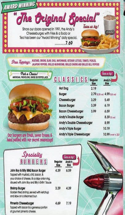 Menu at Hwy 55 Burgers restaurant, Colleyville