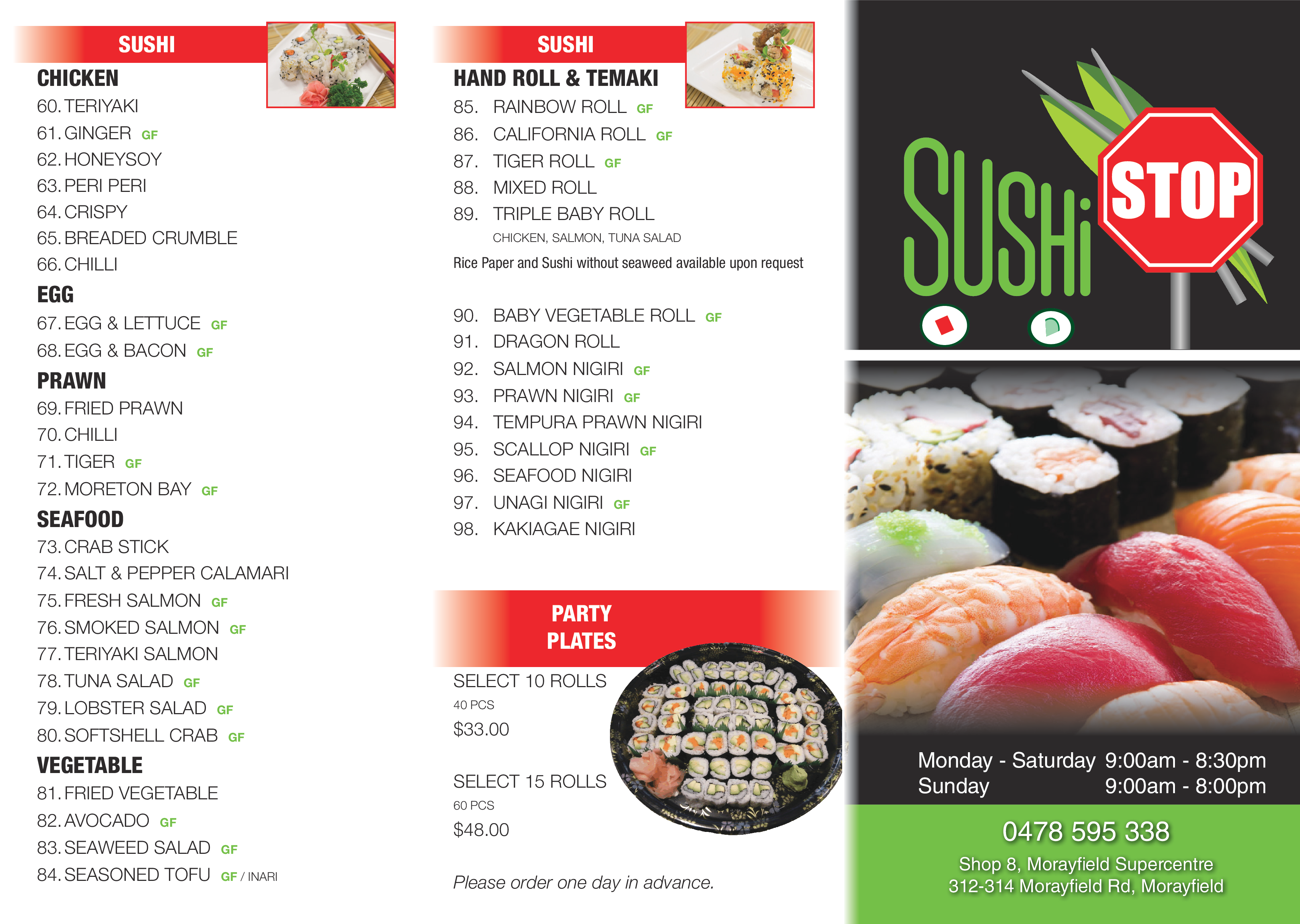 Sushi Stop Menu,Menú para Sushi Stop, Caboolture, Brisbane - Urbanspoon