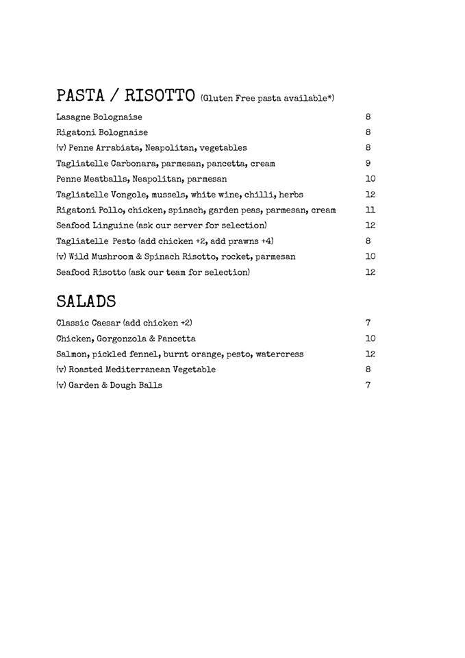 Menu at il mulino restaurant, Stokesley