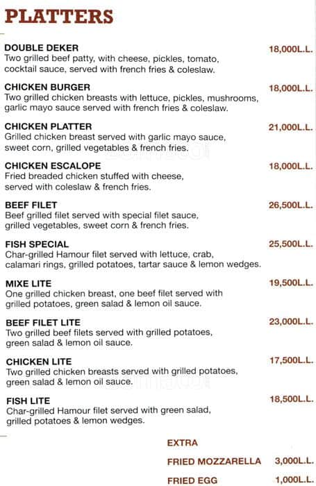 Papagio menu