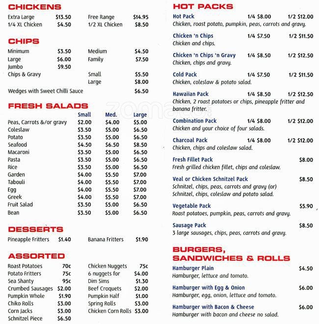 Menu at Charcoal Chicken Greenacres fast food, Greenacres