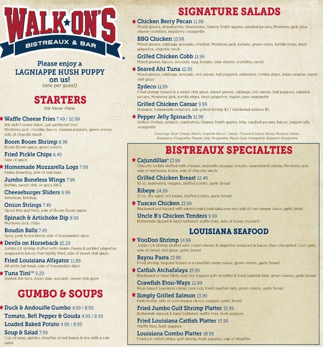 Walk Ons Menu With Prices How do you Price a Switches?