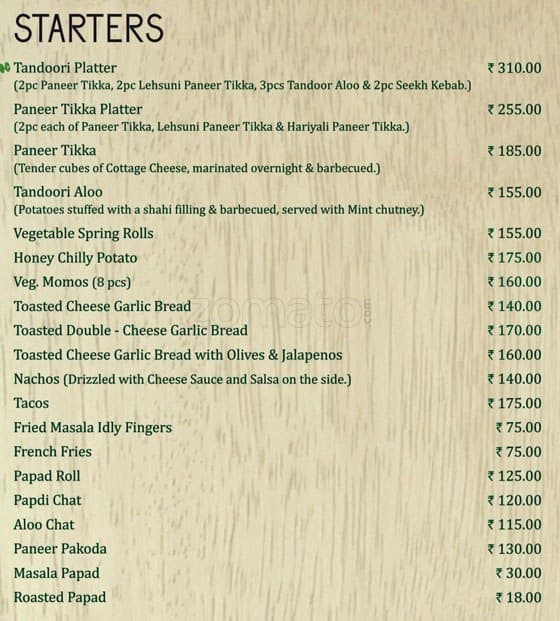 Menu at Garden Cafe, Jaipur, A 6