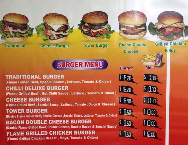 Carta Del Restaurante Big Burger Marrickville