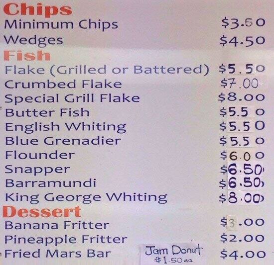 Seafood Basket Menu, Menu for Seafood Basket, Keilor East, Melbourne