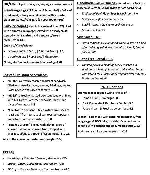 By Blackbird on 44KWR Menu, Menu for By Blackbird on 44KWR, Goodwood