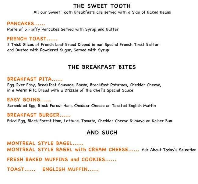 Menu at Daisy Sandwiches & Such restaurant, North Vancouver