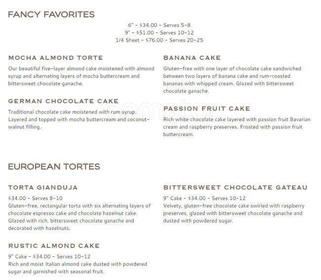 Menu at Macrina Bakery, Seattle, 615 W McGraw St