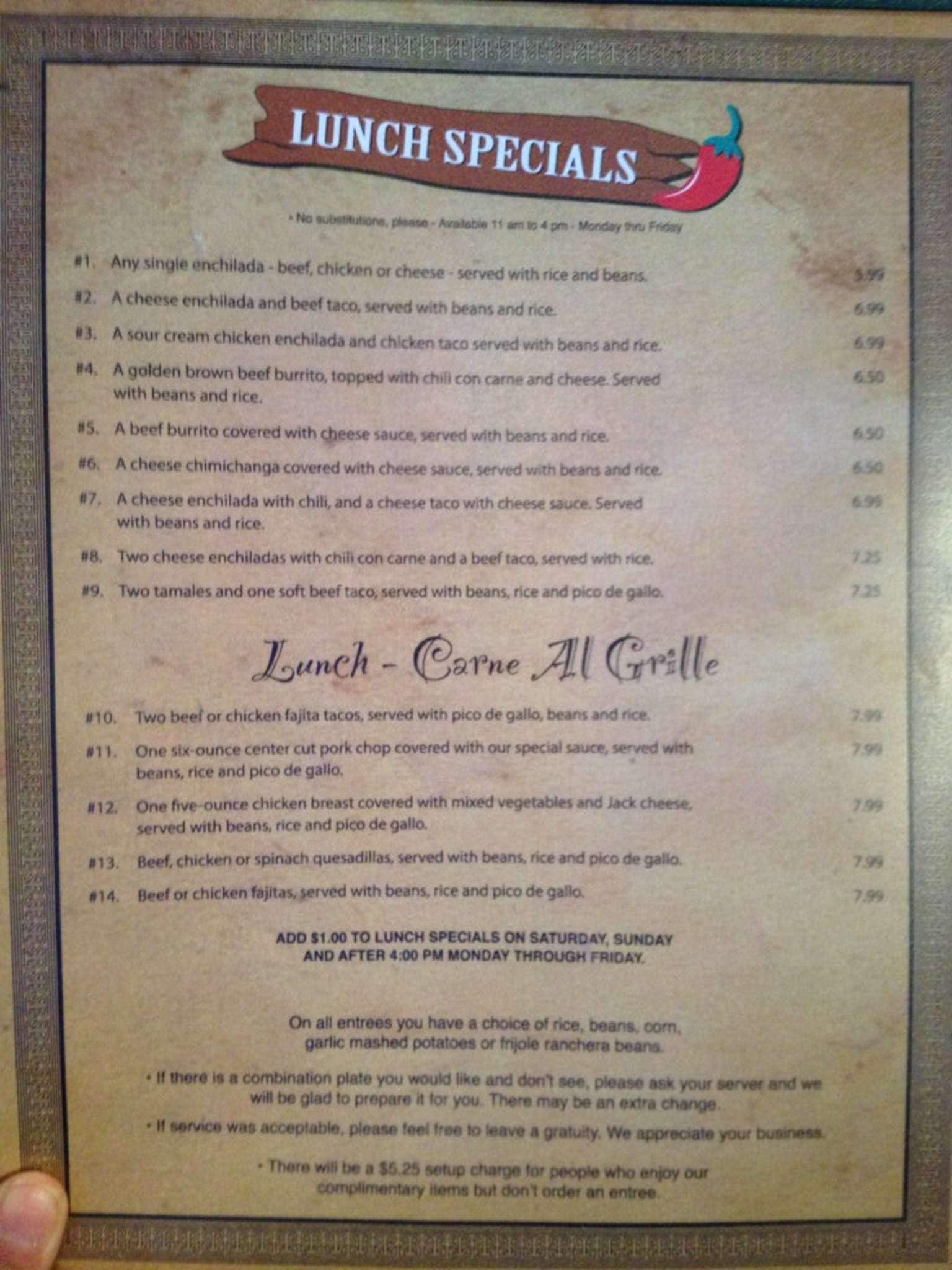 Menu at Monterey Jack's Cafe Y Cantina, Midwest City, 801 S Air Depot Blvd