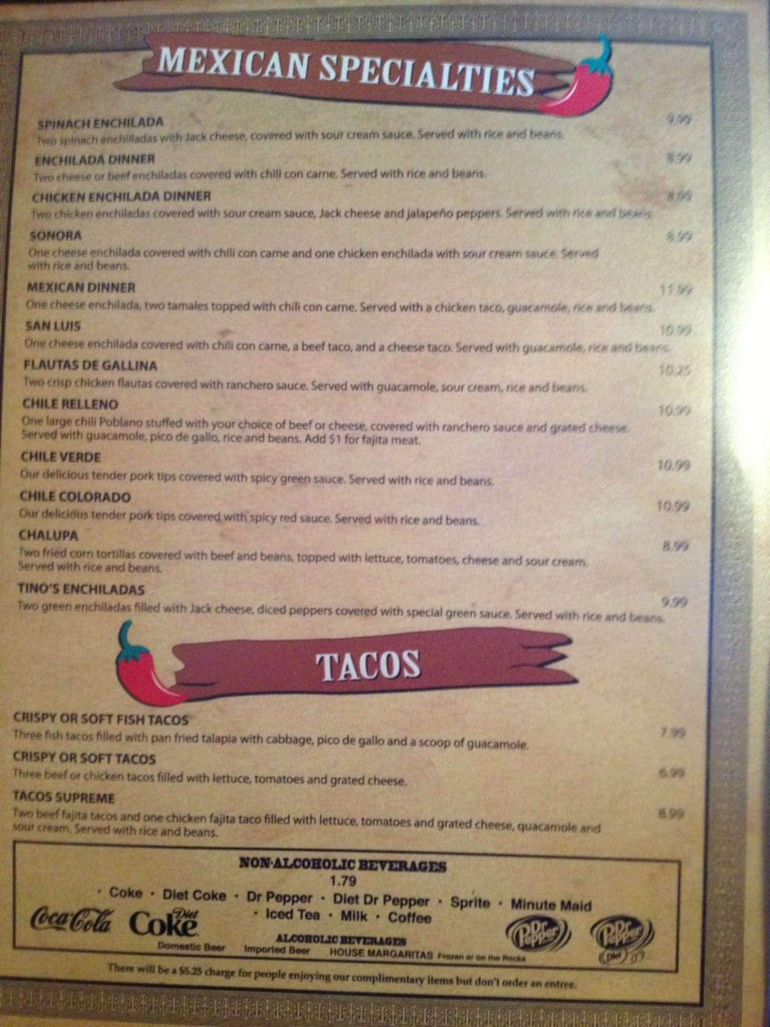 Menu at Monterey Jack's Cafe Y Cantina, Midwest City, 801 S Air Depot Blvd