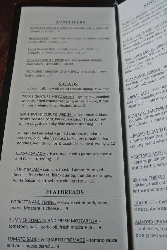 Trax Bar & Grille at the Radisson Menu Urbanspoon/Zomato