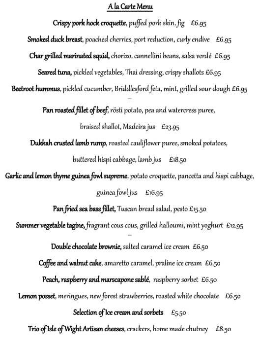 Menu at Truffles restaurant, Fareham, 8A High St