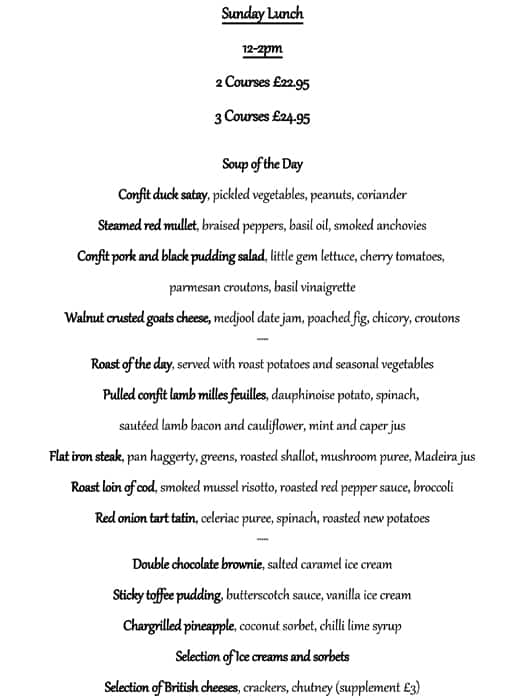 Menu at Truffles restaurant, Fareham, 8A High St