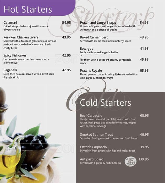 Olive & Oil Menu, Menu for Olive & Oil, Glenwood, Durban Zomato SA