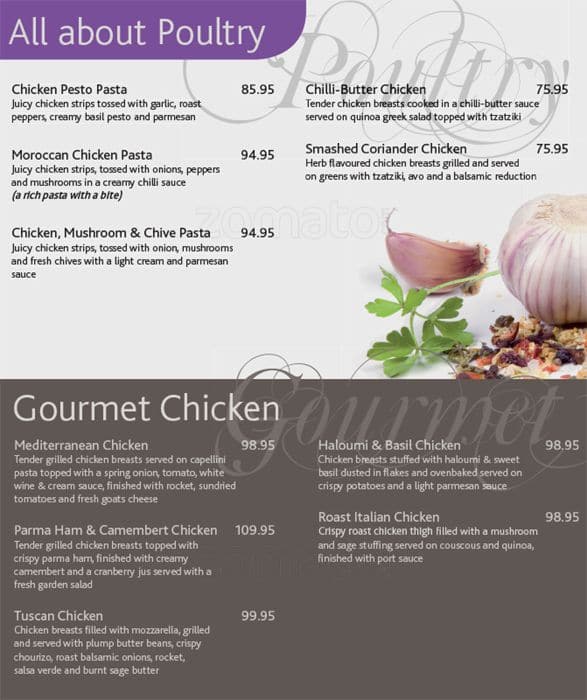Menu at Olive & Oil restaurant, Durban, 15 Chartwell Drive