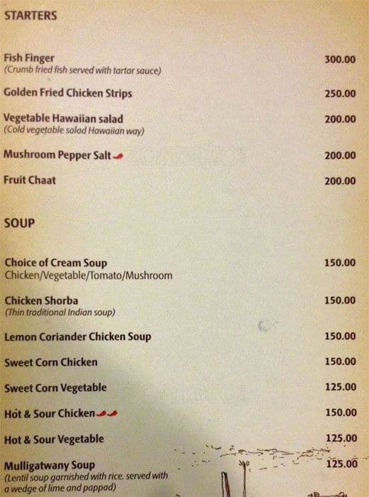 Jade - Lotus 8 Hotel menu