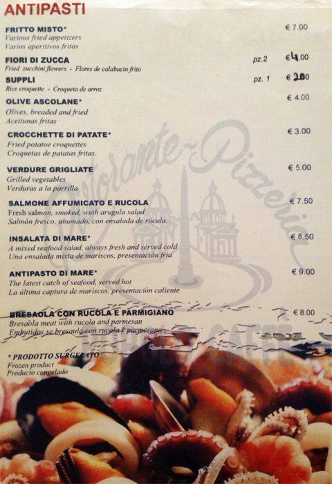 Menu da Ristorante Pizzeria Popolo Caffè, Roma, Via Flaminia