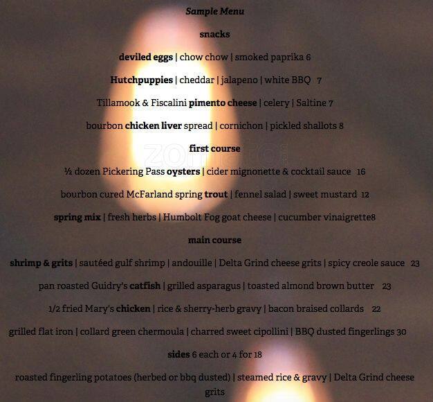 Menu at Hutch Bar & Kitchen, Oakland