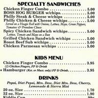 Boss Hog Bbq Restaurant Menu Menu For Boss Hog Bbq