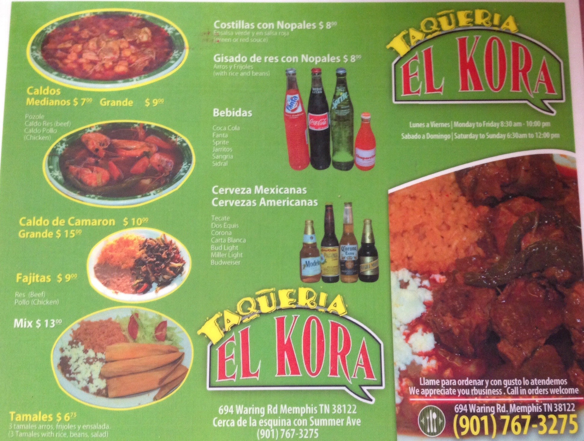 Kora Menu Tacos Y Mariscos El Kora , Tacos Y Mariscos El Kora de Phoenix Carte ...