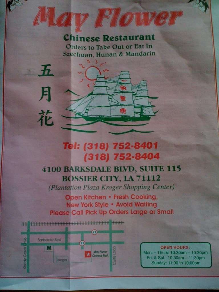 Mayflower Chinese Restaurant Menu Urbanspoon/Zomato