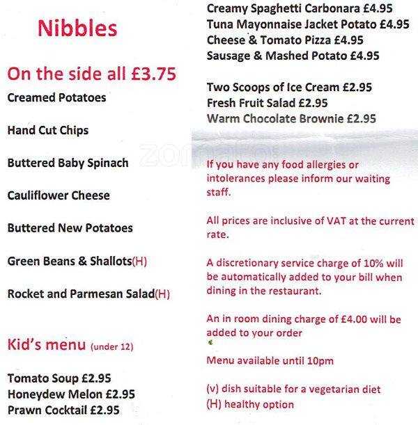 Glasshouse Bar & Restaurant Crowne Plaza Menu Zomato UK