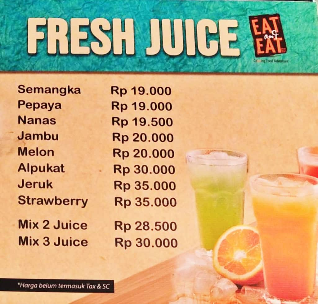 Menu at Bartender, Bekasi Regency, Grand Metropolitan Mall