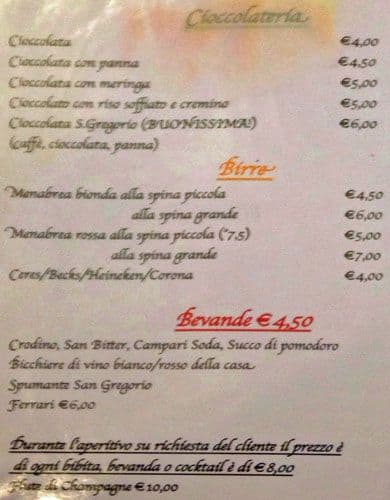 Menu di Pasticceria San Gregorio S.a.s. 