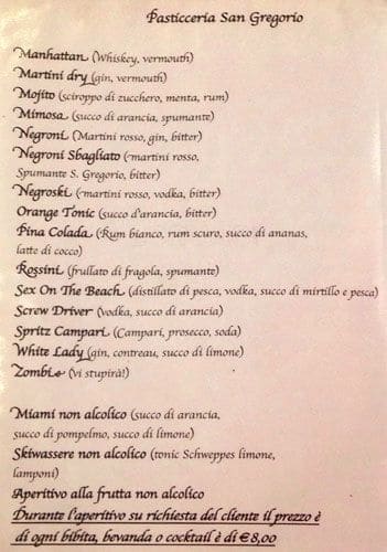 Menu di Pasticceria San Gregorio S.a.s. 