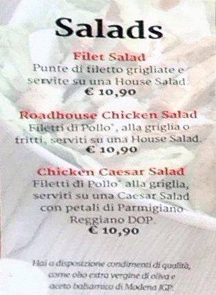 Menu di Roadhouse Grill 