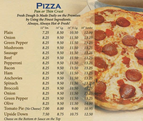 Menu at Explorers Den restaurant, Philadelphia